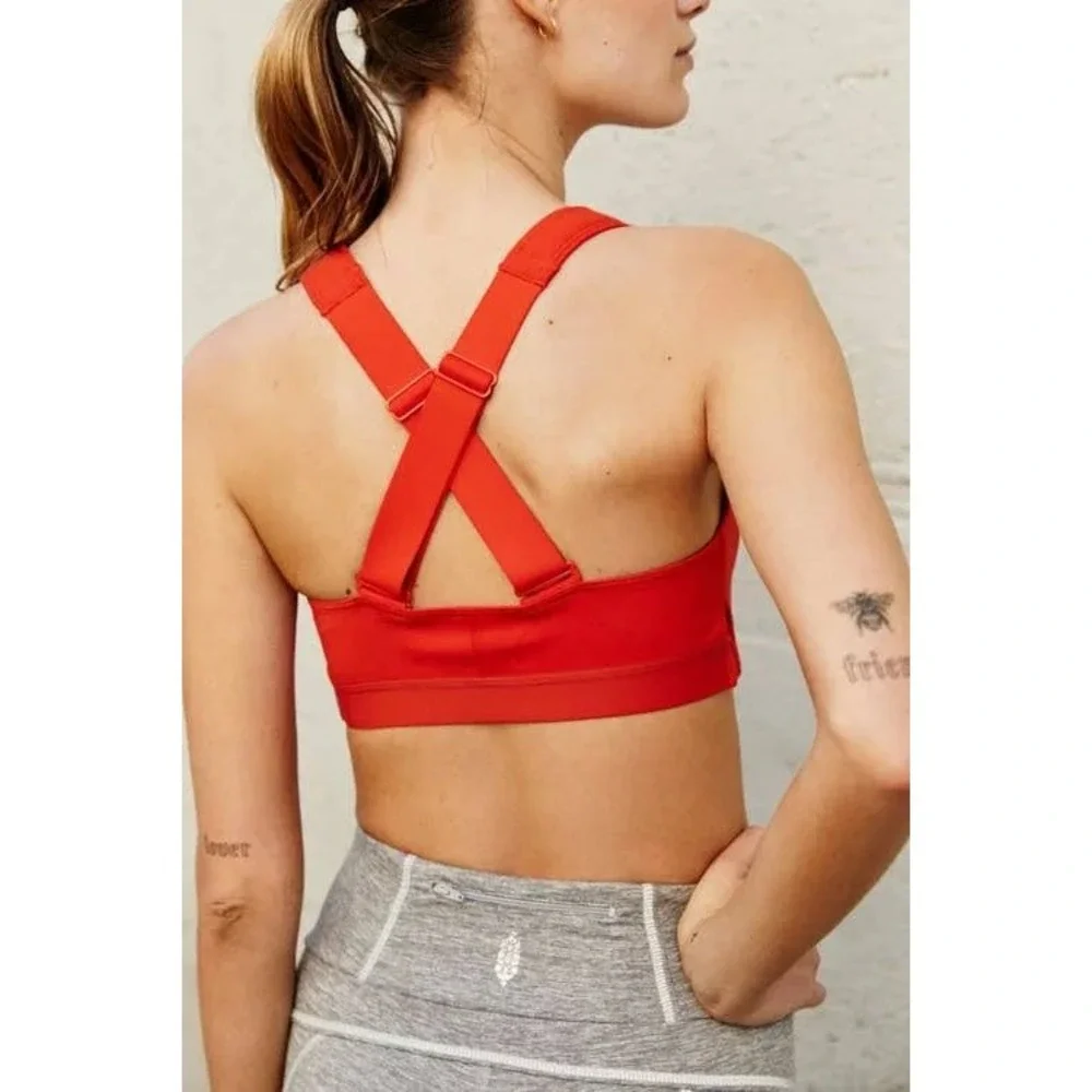 NEW Free People FP Movement Make A Move Sports Bra Tango Red Medium Impact M